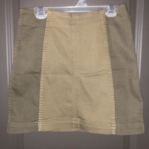 Green two tone free people fitted skirt